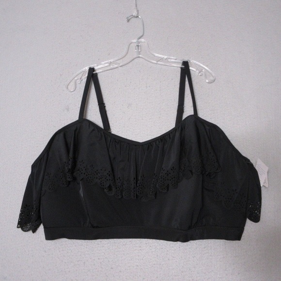 Swim by Cacique Bikini Top NWT Padded Ruffle Beach Repreve‎ - Picture 1 of 12